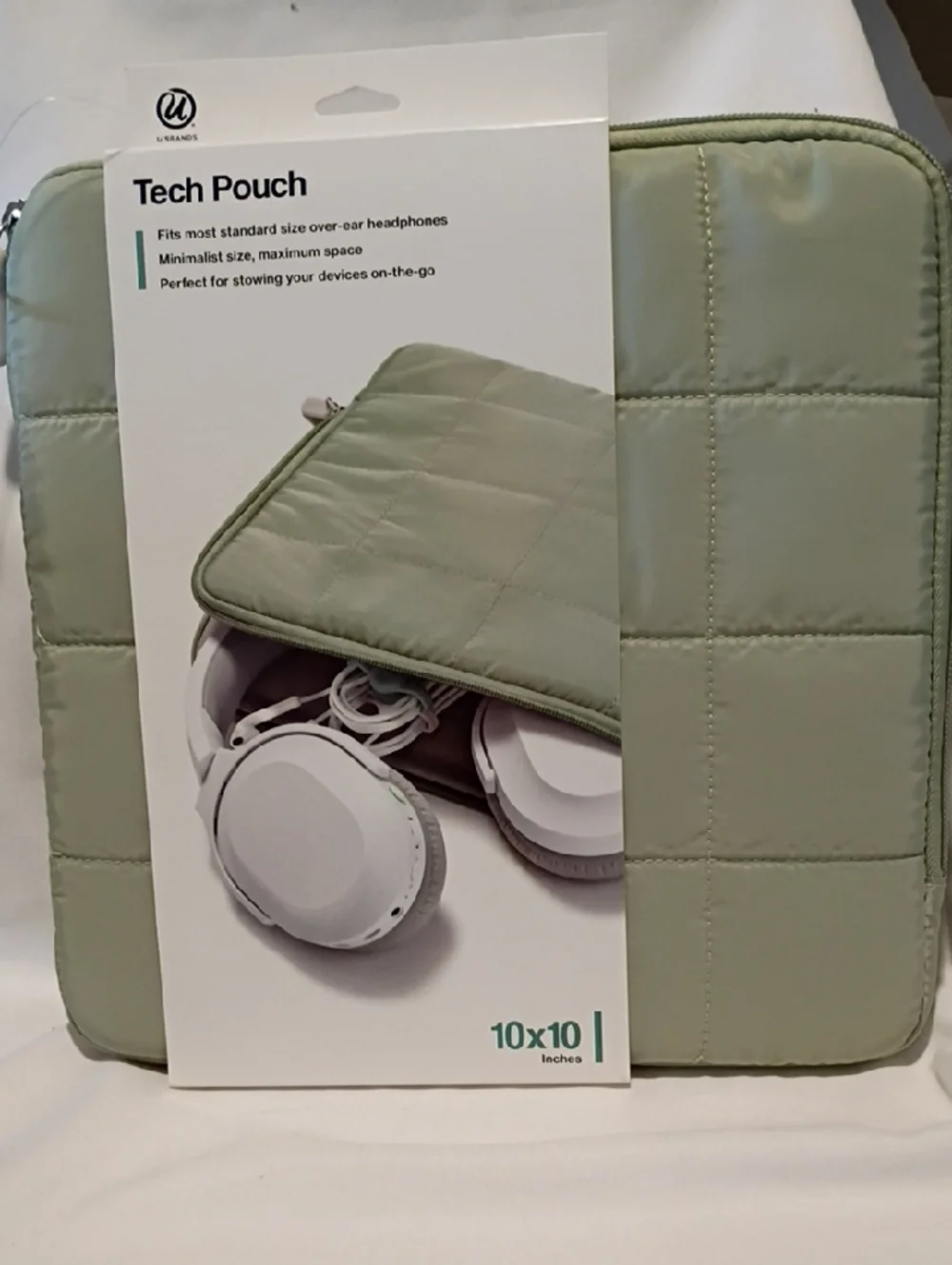 Tech Pouch 10x10 Inch Quilted Tablet Sleeve - Sage Green